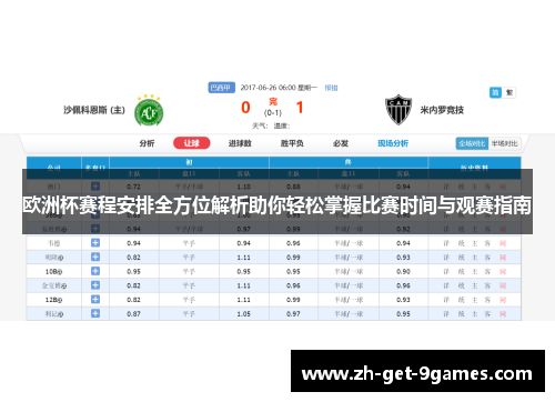 欧洲杯赛程安排全方位解析助你轻松掌握比赛时间与观赛指南